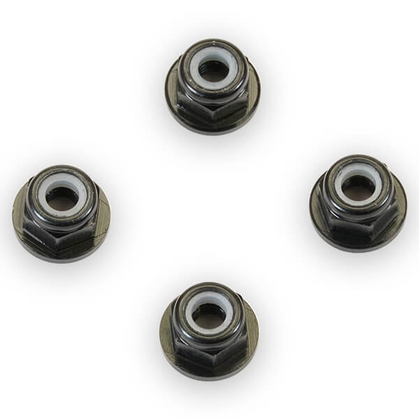 image FASTRAX M3 BLACK FLANGED LOCKNUTS 4PCS - Image 1
