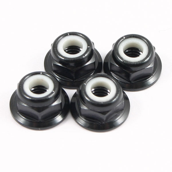 image Fastrax M4 Black Flanged Locknuts (4PCS) - Image 1