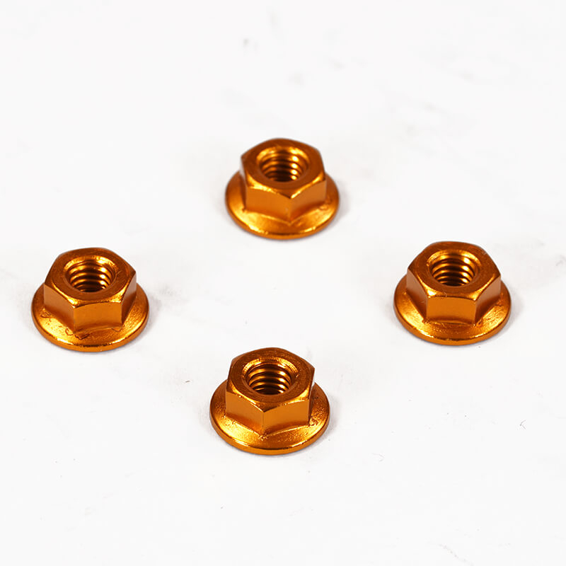image FASTRAX M4 GOLD SERRATED ALUMINIUM LOCKNUTS 4pcs - Image 1