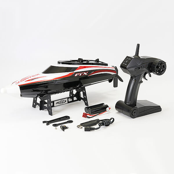 image FTX BLACK VORTEX HIGH SPEED R/C RACE BOAT 44CM - Image 1