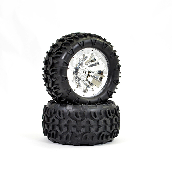 image FTX CARNAGE MOUNTED WHEEL/TYRE COMPLETE PAIR - CHROME - Image 1