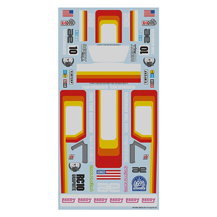 TEAM ASSOCIATED RC10 GRAPHITE KIT DECAL SHEET - Image 1