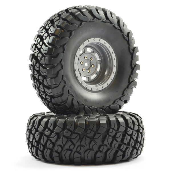 image FTX MAULER 2.2" ALL TERRAIN TYRES PRE-GLUED ON GREY WHEELS - Image 1