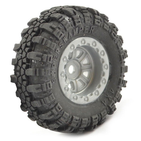 image FTX OUTBACK MINI SWAMPER TIRE & WHEEL SET - GREY (4PC) - Image 1