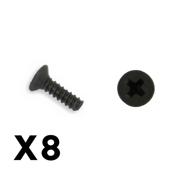 image FTX OUTBACK MINI 3.0 FLAT HEAD SELF TAPPING SCREW 1.7X6 (8PC) - Image 1