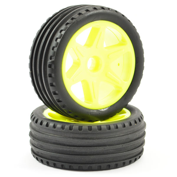 image FTX COMET BUGGY FRONT MOUNTED TYRE & WHEEL YELLOW - Image 1