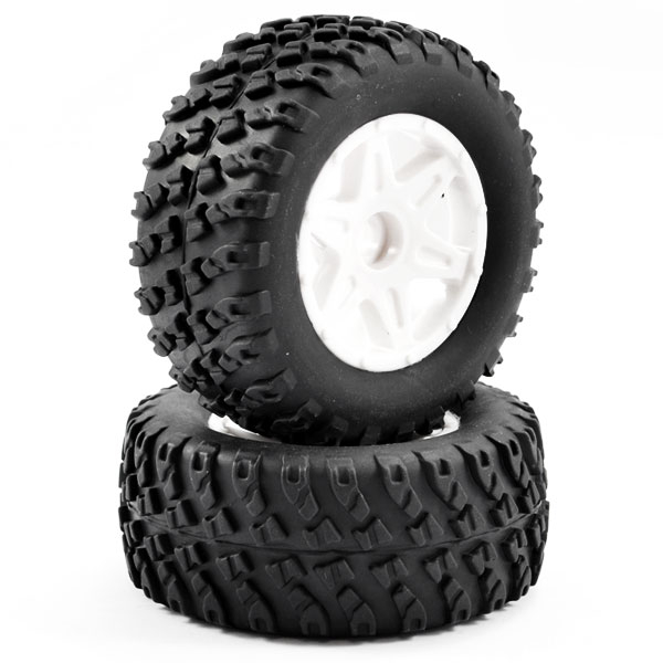 image FTX COMET DESERT BUGGY FRONT MOUNTED TYRE & WHEEL WHITE - Image 1
