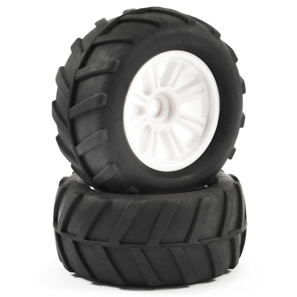 image FTX COMET MONSTER FRONT MOUNTED TYRE & WHEEL WHITE - Image 1