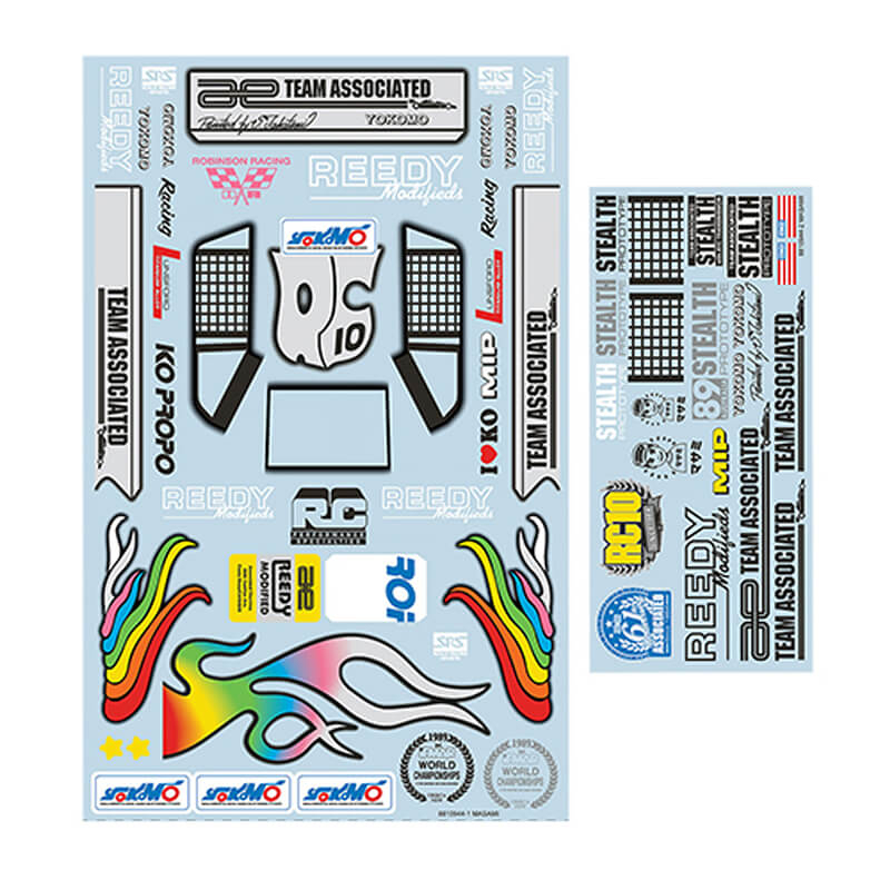 image TEAM ASSOCIATED RC10 89 STEALTH CAR MASAMI EDITION DECAL SHEET - Image 1