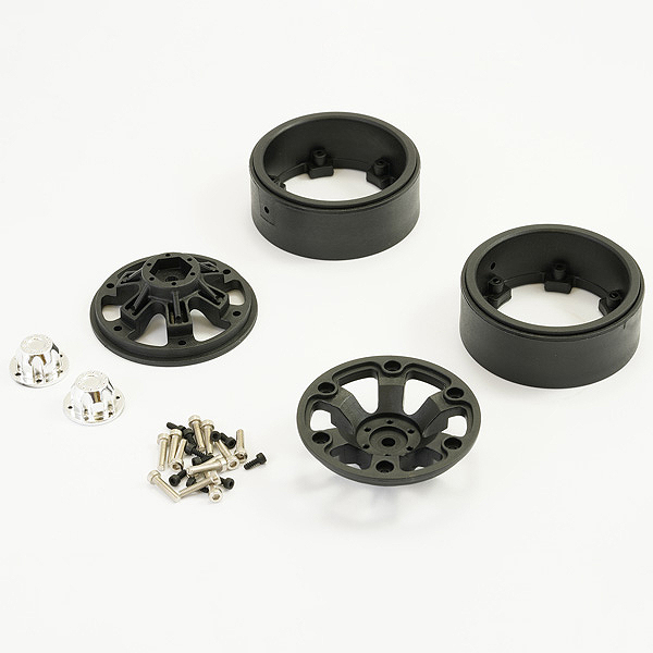 image FTX TEXAN 1/10 6-SPOKE BLACK BEADLOCK WHEEL (PR) - Image 1
