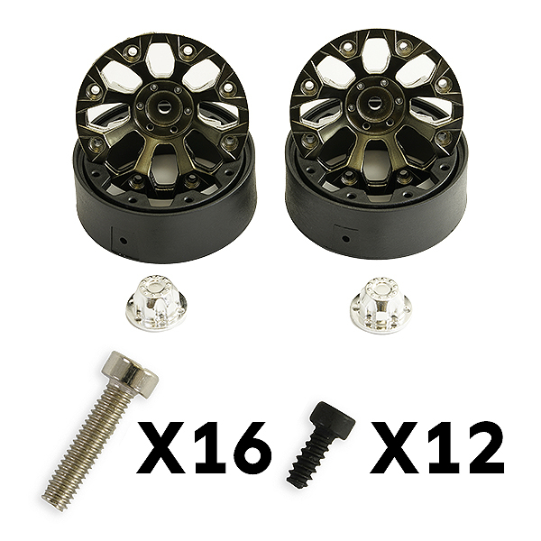 image FTX TEXAN 1/10 8-SPOKE BLACK BEADLOCK WHEEL (PR) - Image 1