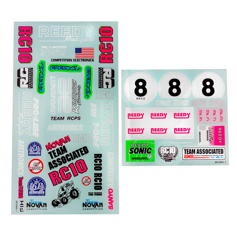 image TEAM ASSOCIATED RC10 BK DECAL SHEET - Image 1