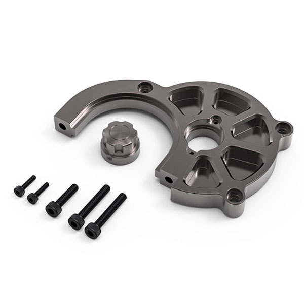 image GMADE GR01 ALUMINUM MOTOR MOUNT SET (TITANIUM GRAY) - Image 1