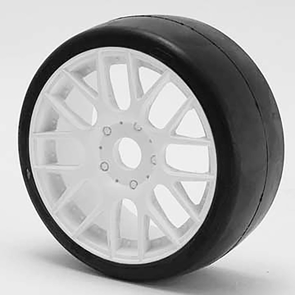 image SWEEP 1/8TH GT R2 PRO COMPOUND SLICK GLUED 45DEG/WHITE WHEEL - Image 1