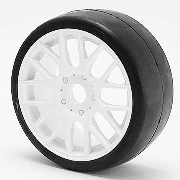 image SWEEP 1/8TH GT R2 PRO COMPOUND SLICK GLUED 55DEG/WHITE WHEEL - Image 1