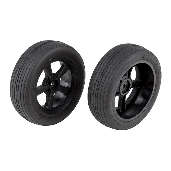image TEAM ASSOCIATED DR10 FRONT WHEELS WITH DRAG TYRES - Image 1