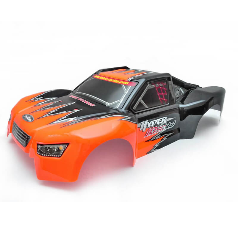 image HOBAO HYPER 10SC 2.0 PRINTED BODYSHELL - BLACK/ORANGE - Image 1