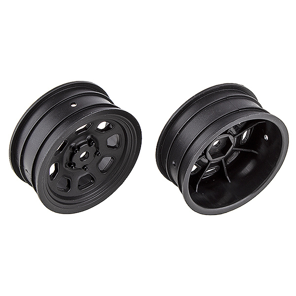 image TEAM ASSOCIATED SR10 FRONT WHEELS BLACK - Image 1