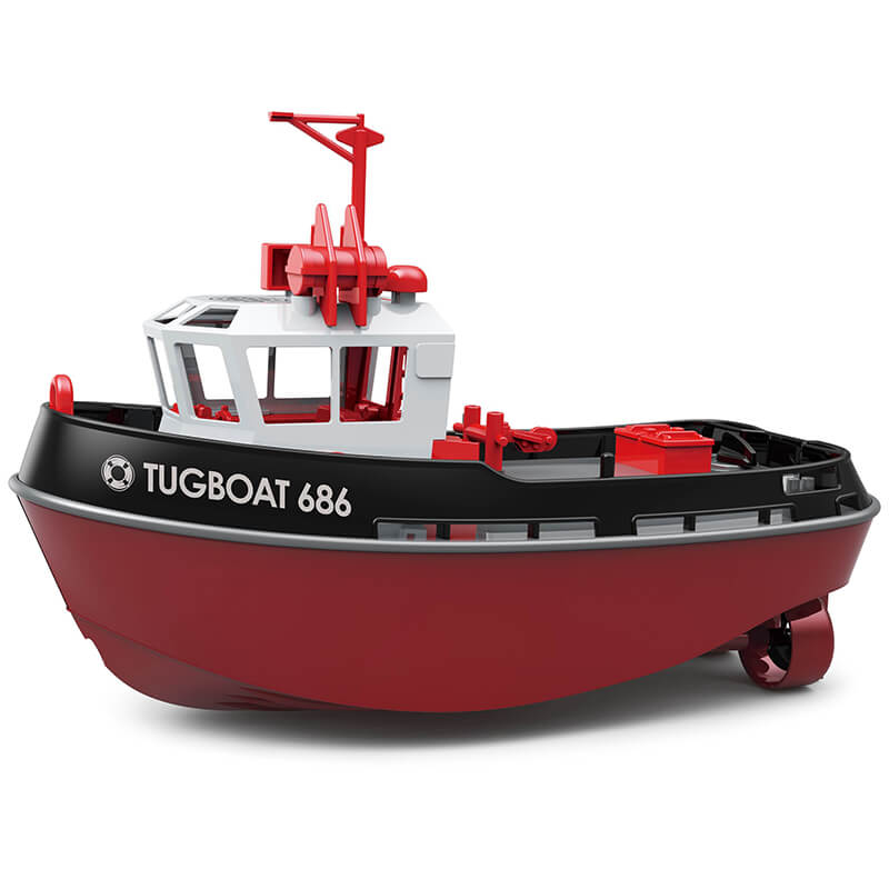 image HENG LONG 1/72 RTR TUGBOAT 686 2.4GHZ 230MM LENGTH BLACK - Image 1