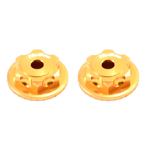 image HOBAO MT DOUBLE LOCK DUSTPROOF WHEEL NUT/BUTTON SCREW (2) GOLD - Image 1