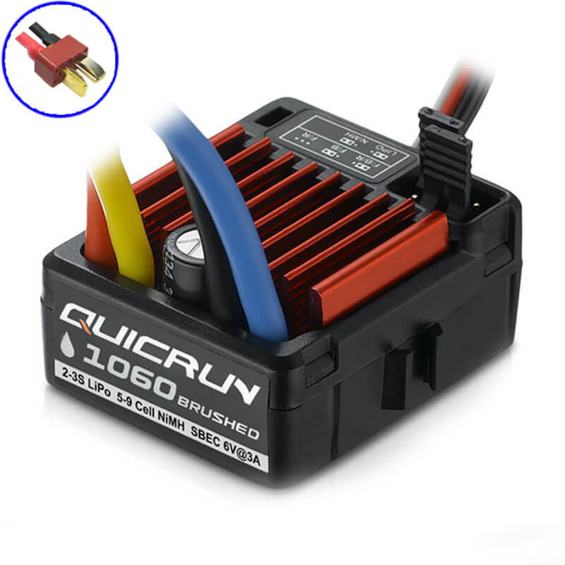 image HOBBYWING QUICRUN 1060 BRUSHED SBEC WP ESC (60A) T-PLUG - Image 1
