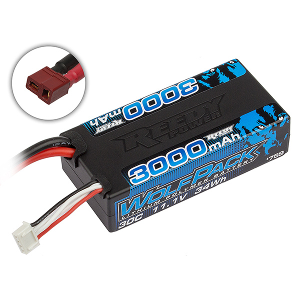 image REEDY WOLFPACK LIPO 3000MAH 30C 11.1V SHORTY W/T-PLUG - Image 1