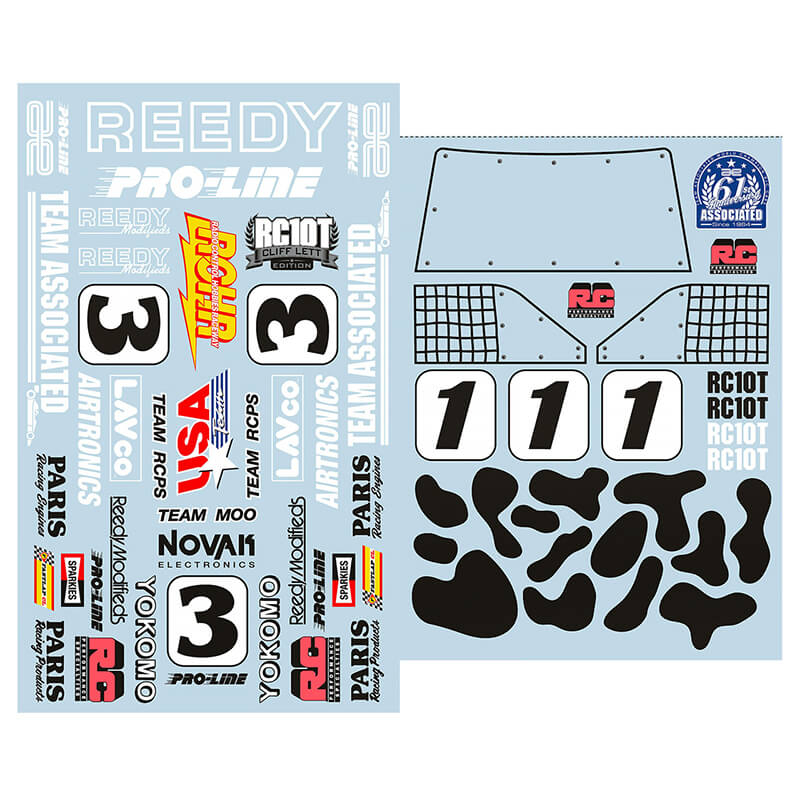 image TEAM ASSOCIATED RC10T CLIFF LETT TEAM MOO DECAL SET - Image 1