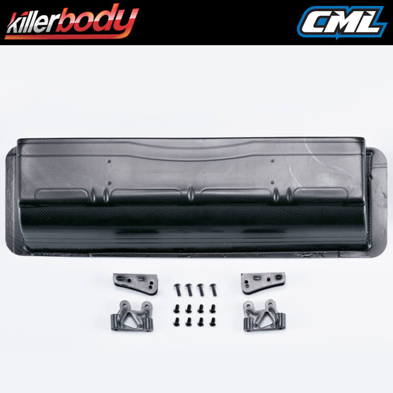 image KILLERBODY CARBON FIBRE LEXAN REAR WING & MOUNTS FOR 1/7 - Image 1