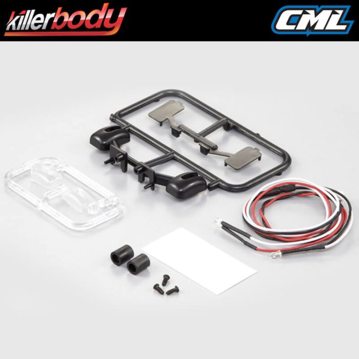 KILLERBODY WING MIRROR TYPE "E" W/LED UNIT SET 1/10 TRUCK - Image 1