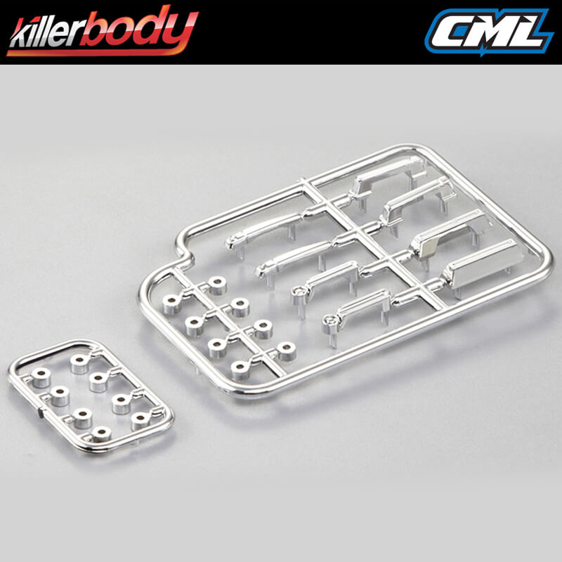 image KILLERBODY CHROMED PLASTIC DOOR HANDLE 1/10 SCALE - Image 1