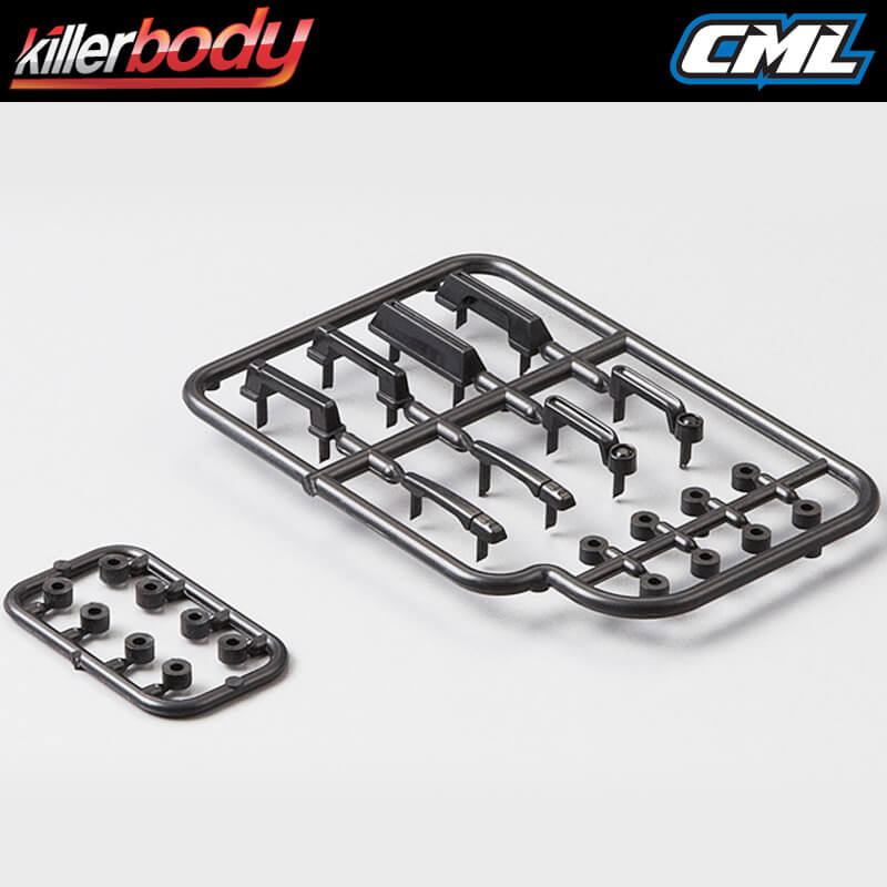 image KILLERBODY BLACK PLASTIC DOOR HANDLE 1/10 SCALE - Image 1