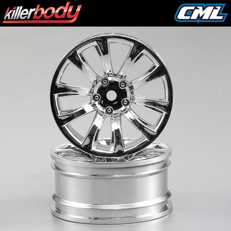 image KILLERBODY WHEEL 3MM OFFSET CHROME 10-SPOKE 1/10 TC (4) - Image 1