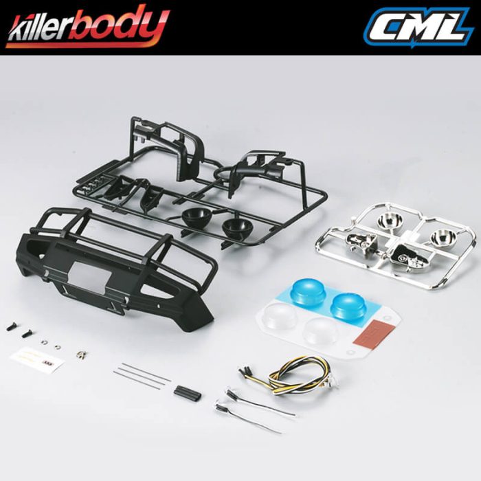 KILLERBODY 1/10TH ALLOY BUMPER W/LED UPGRADE SETS MATT/BLACK - Image 1