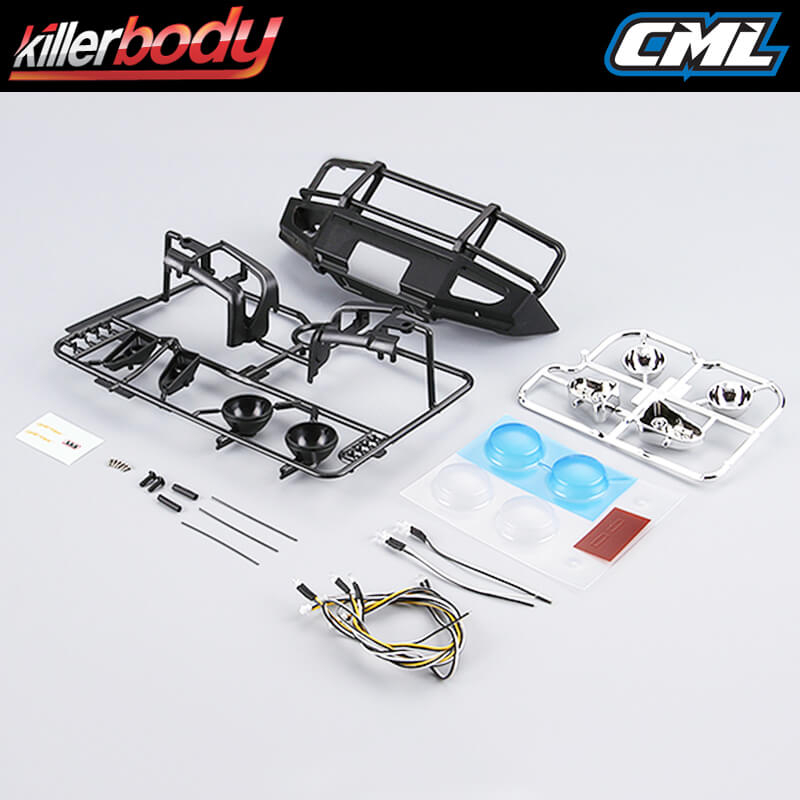 image KILLERBODY 1/10 ALLOY BUMPER W/LEDS UPGRADE SETS MATTE-BLACK - Image 1