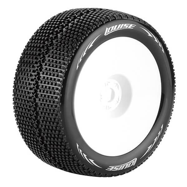 image LOUISE RC T-TURBO 1/8 FR/RR SOFT 0 OFFSET WHITE - Image 1