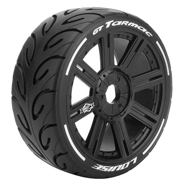image LOUISE RC GT-TARMAC 1/8 FR/RR SOFT HEX 17MM SPOKE BLACK - Image 1