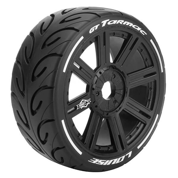 image LOUISE RC GT-TARMAC 1/8 FR/RR SUPER SOFT HEX 17MM SPOKE BLACK - Image 1