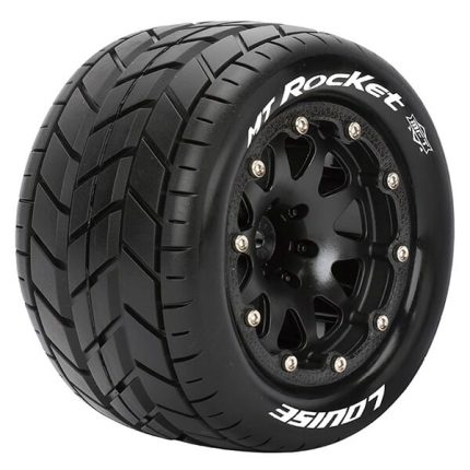 LOUISE RC MT-ROCKET 1/10 SOFT BEAD-LOCK/0 OFFSET HEX 12MM BLACK