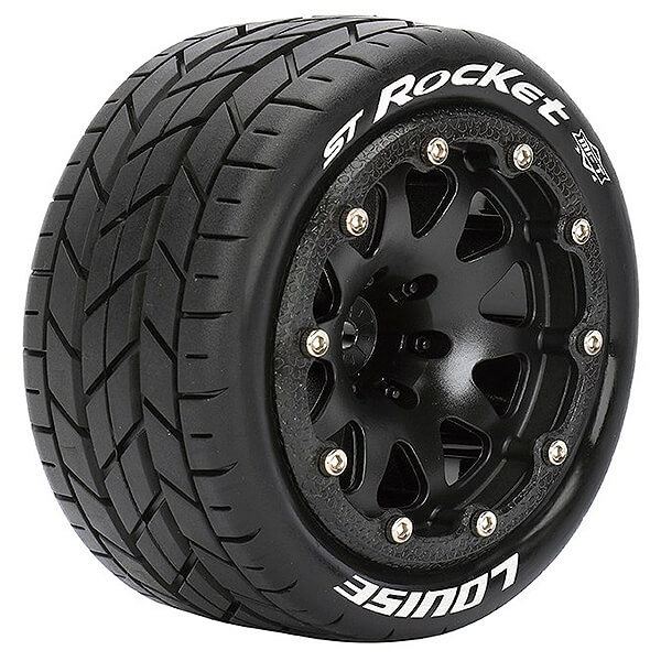 image LOUISE RC ST-ROCKET 1/10 SOFT BEAD-LOCK/1/2 OFFSET HEX 12MM BLACK - Image 1