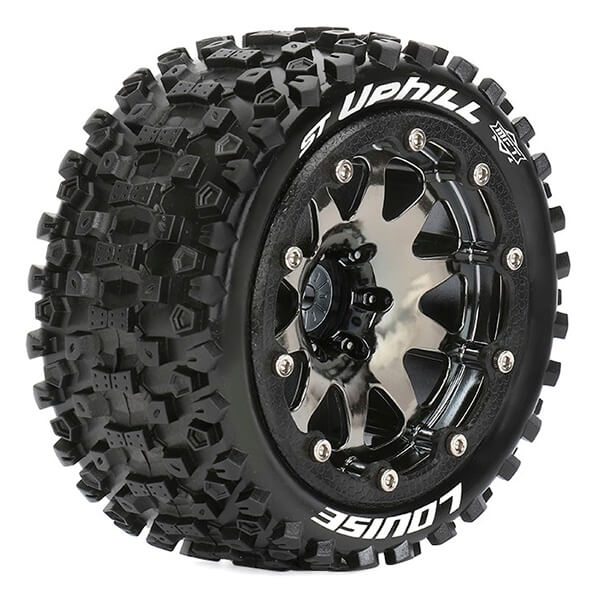 image LOUISE RC ST-UPHILL 1/10 SOFT BEAD-LOCK/0 OFFSET HEX 12MM BLACK CHROME - Image 1