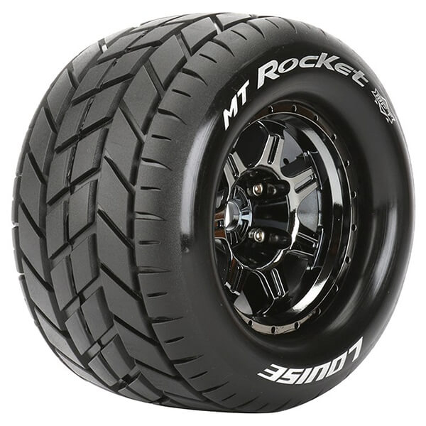 image LOUISE RC MT-ROCKET 1/8 SPORT 0" OFFSET HEX 17MM BLACK CHROME - Image 1