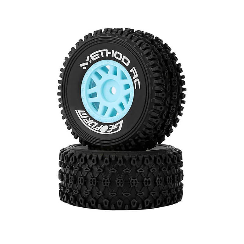 image METHOD GEOFORM 1/16 SC TYRES ON 12MM HEX BLUE WHEELS (PR) - Image 1