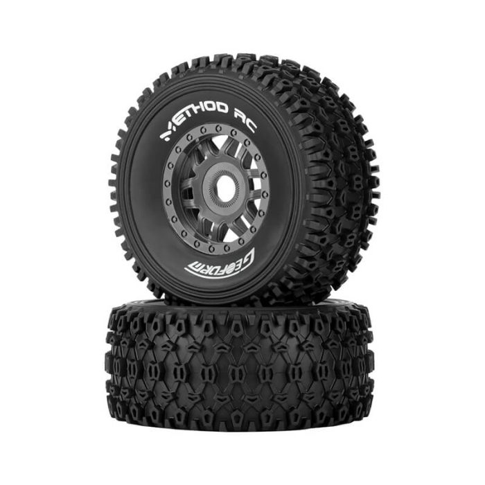 METHOD GEOFORM 1/8 SC TYRES ON 17MM HEX GREY WHEELS (PR) - Image 1