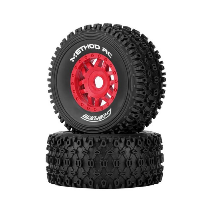 METHOD GEOFORM 1/8 SC TYRES ON 17MM HEX RED WHEELS (PR) - Image 1