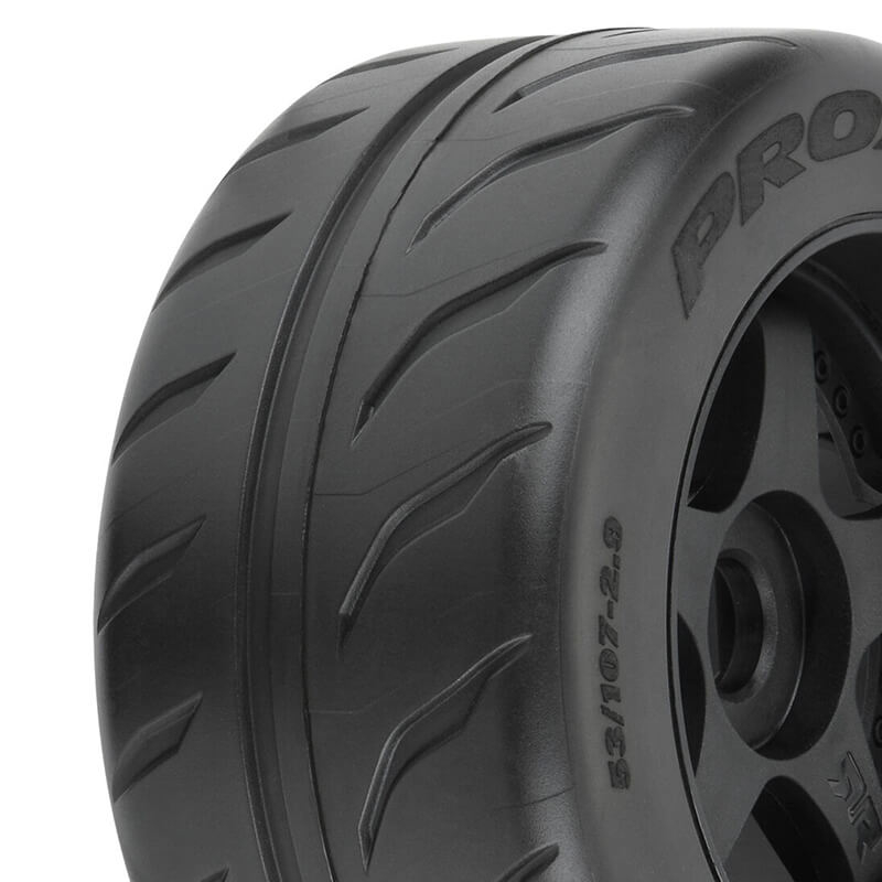 image PROLINE TOYO PROXES 53mm Wide S3 BELTED TYRE / 2.9" BLACK 17MM WHEEL - Image 1