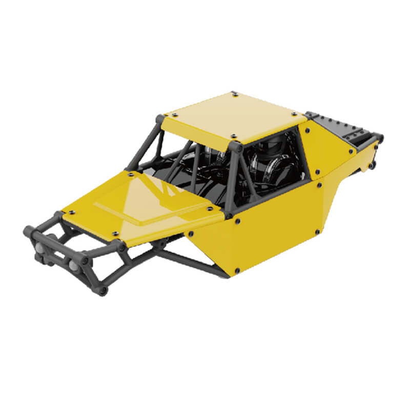 image UDI RC UCX24 BODY ASSEMBLY WITH LIGHTS YELLOW - Image 1