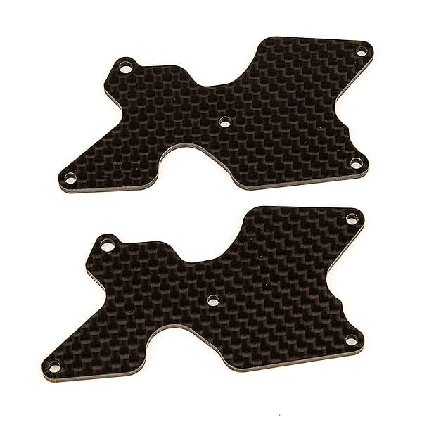image TEAM ASSOCIATED RC8B4 FT REAR SUSPENSION ARM INSERTS, CARBON - Image 1