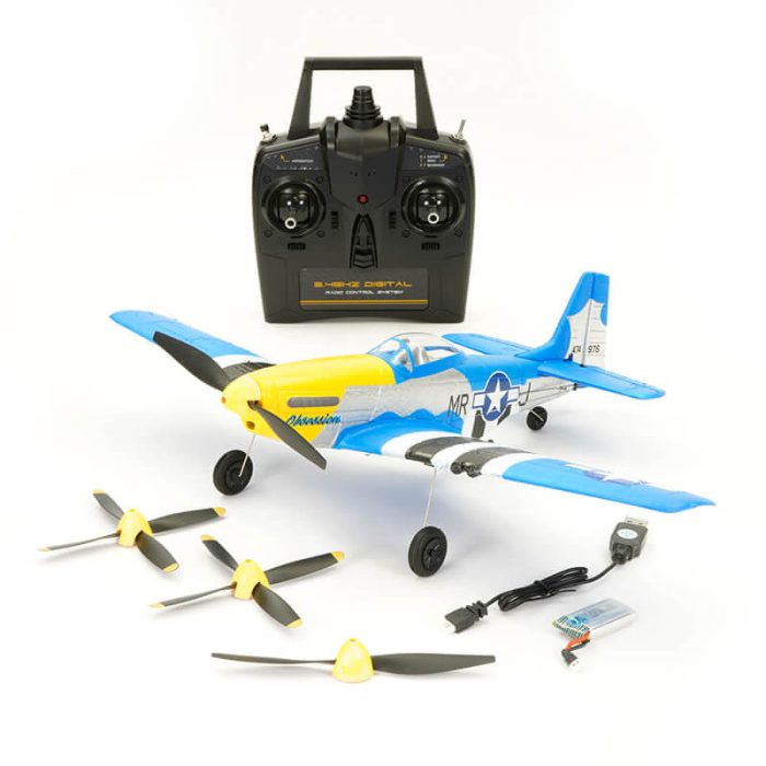 VOLANTEX P-51D MUSTANG V2 BLUE 4CH 400MM BRUSHED w/GYRO RTF - Image 1