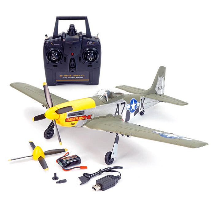 VOLANTEX P-51D MUSTANG GREEN 4CH 500MM BRUSHLESS WITH GYRO RTF - Image 1