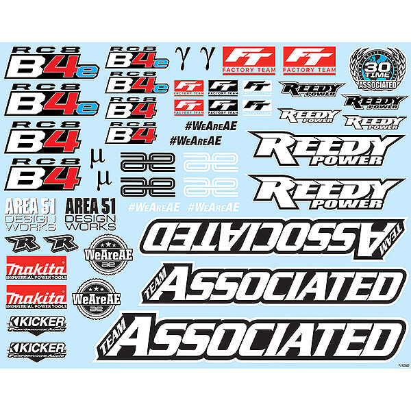 image TEAM ASSOCIATED RC8B4 DECAL SHEET - Image 1